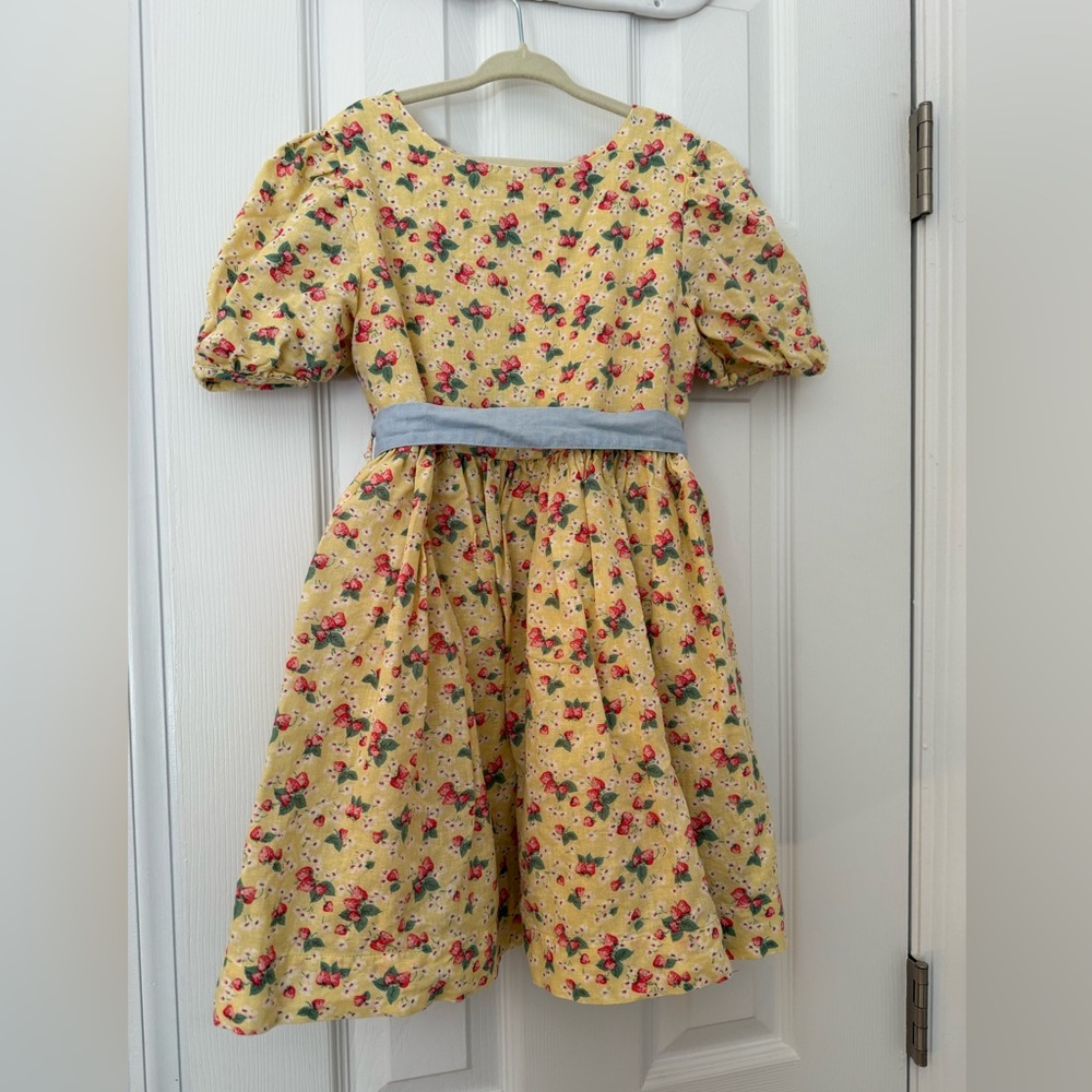 Mini Boden Kids Dress with Yellow and Red Floral Design